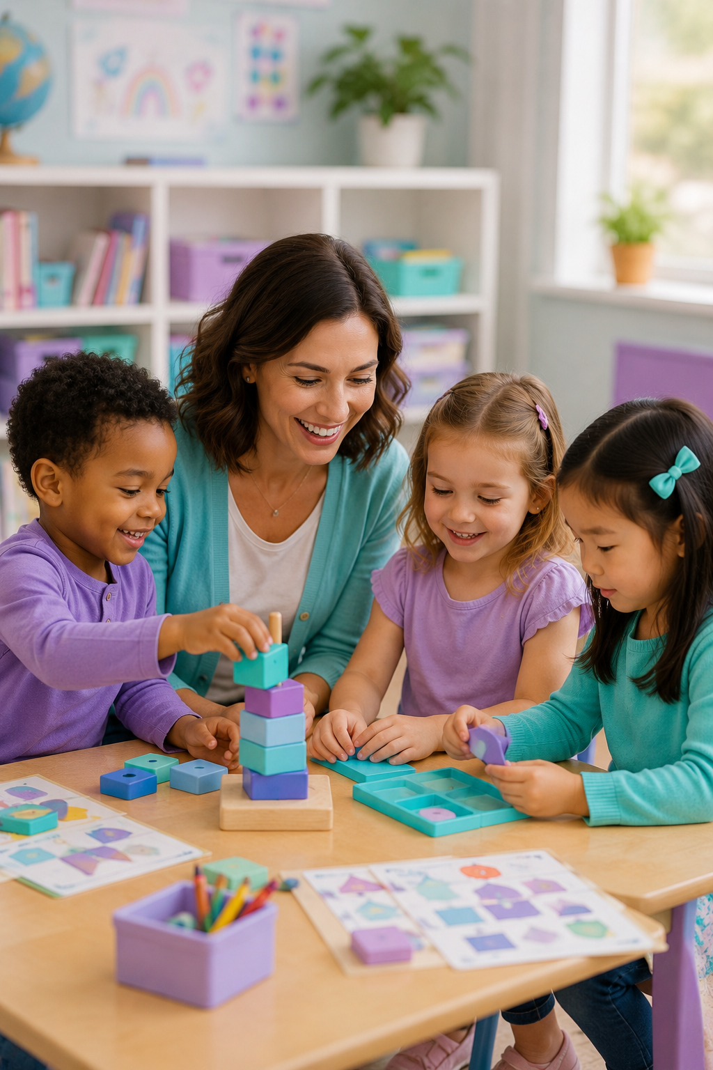 Children in a small group learning setting